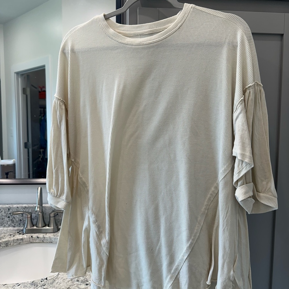 Waffle knit oversized tee